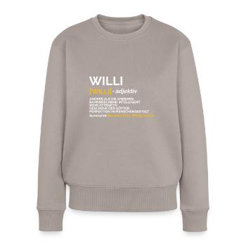 Willi - Frauen Premium Bio Pullover - Taupe - Vorne - Julia (174cm)