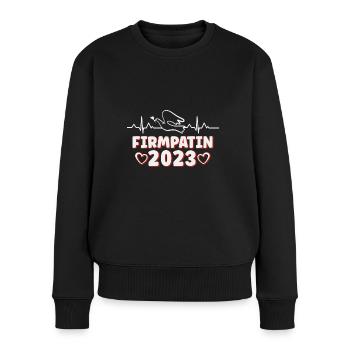Firmpatin 2023 Herzschlag Firmung - Frauen Premium Bio Pullover - Schwarz - Vorne - Julia (174cm)