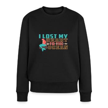 Taucher Tauchen Design Schnorcheln - Frauen Premium Bio Pullover - Schwarz - Vorne - Julia (174cm)