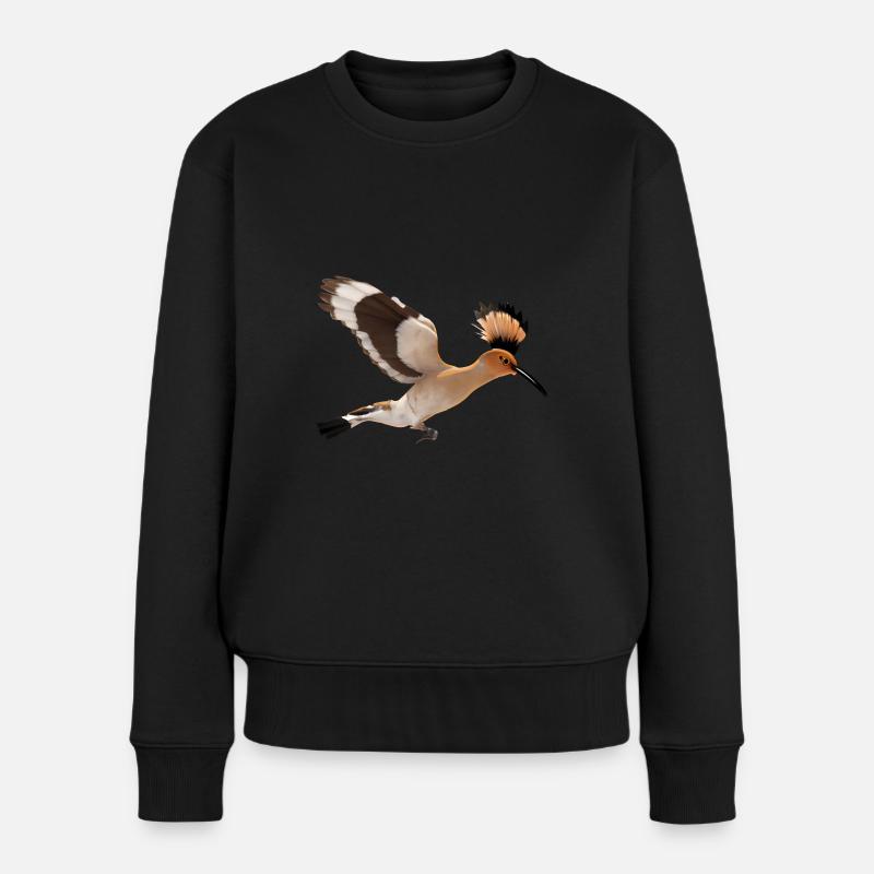 Wiedehopf Vogel Illustration - Frauen Premium Bio Pullover - Schwarz