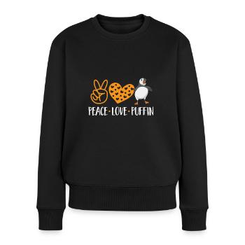 Papageientaucher Puffin Alkenvögel Lunde - Frauen Premium Bio Pullover - Schwarz - Vorne - Julia (174cm)
