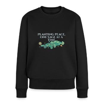 Planting Peace One Sage At A Time Smudge Sticks - Frauen Premium Bio Pullover - Schwarz - Vorne - Julia (174cm)