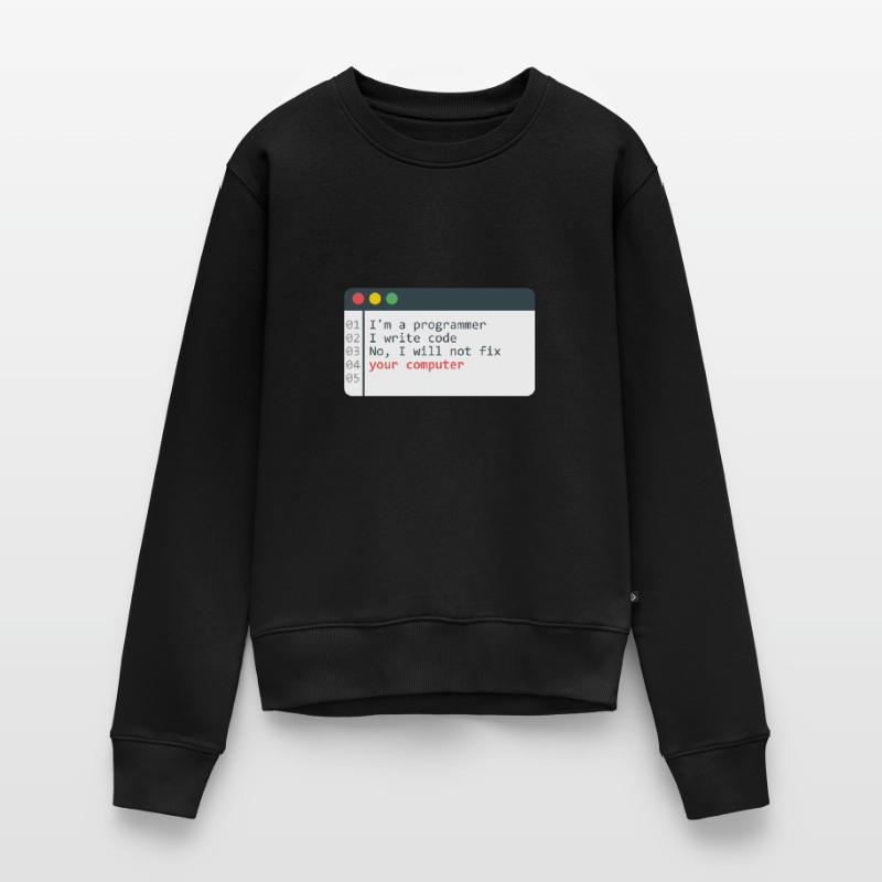 Programmer HTML Computer Coder Coding Programming Women's Premium Organic Jumper