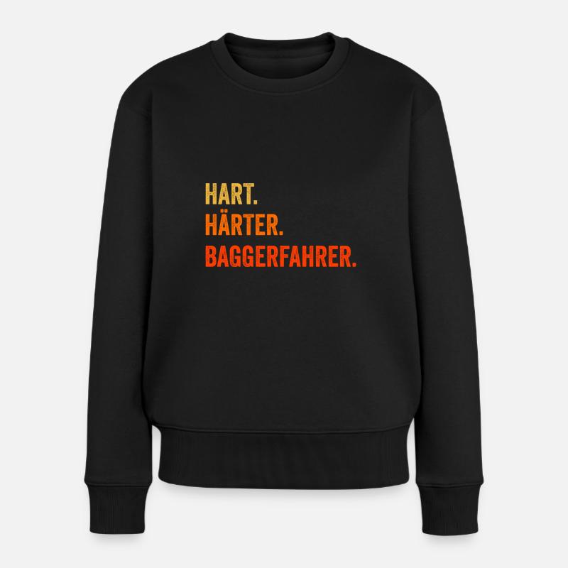 Baggerfahrer - Frauen Premium Bio Pullover - Schwarz