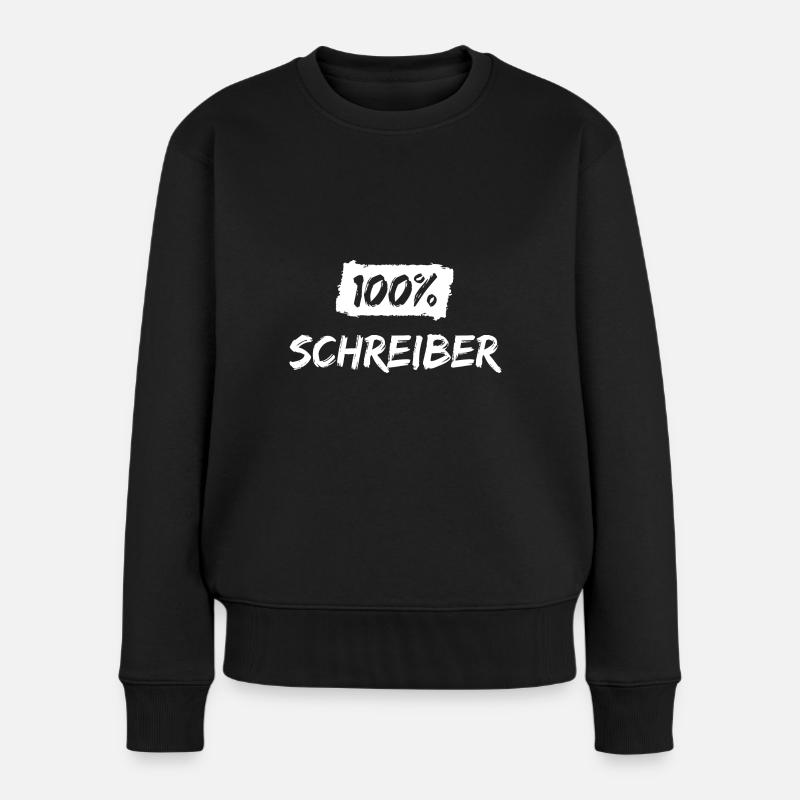100% SCHREIBER - Frauen Premium Bio Pullover - Schwarz