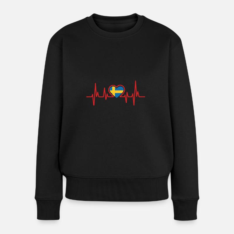Schweden - Frauen Premium Bio Pullover - Schwarz