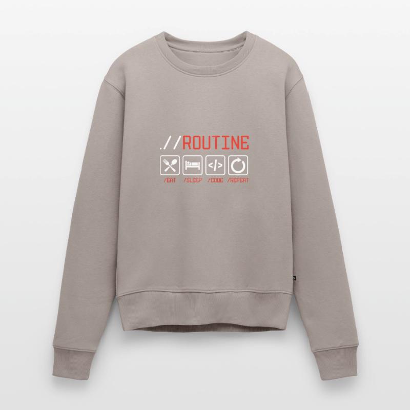 Routine Eat Sleep Code Repeat Software Developer C Frauen Premium Bio Pullover