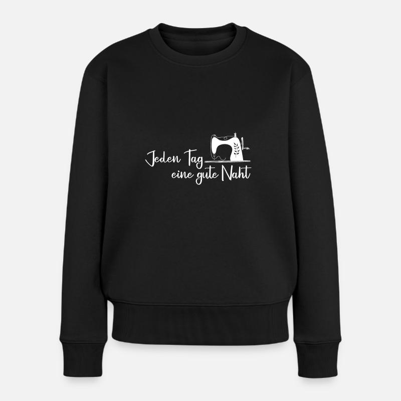Nähen Nähmaschine - Frauen Premium Bio Pullover - Schwarz