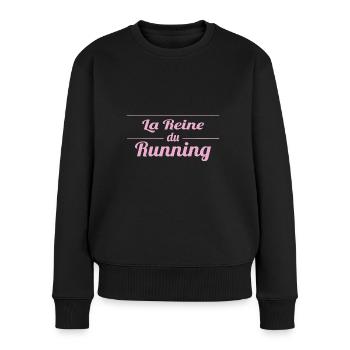 La reine du running - Pull Premium bio Femme - noir - Devant - Julia (174cm)