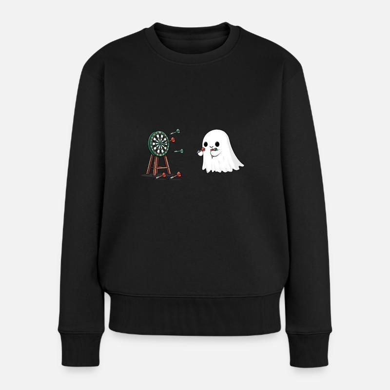 Geist Dartspieler Kostüm Halloween - Frauen Premium Bio Pullover - Schwarz