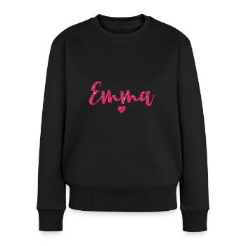 Emma Coeur Rose - Pull Premium bio Femme - noir - Devant - Julia (174cm)