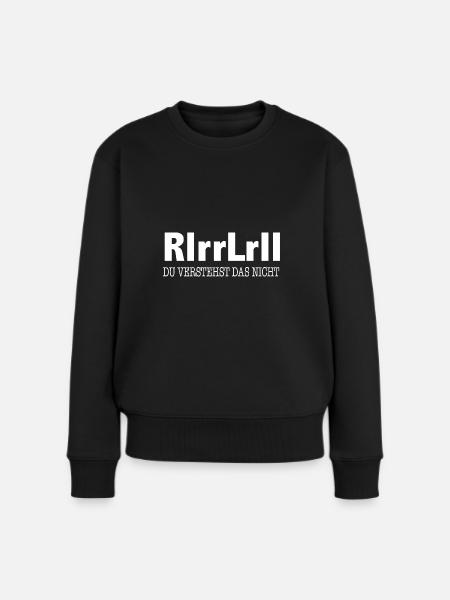 Schlagzeuger Drum Drummer - Frauen Premium Bio Pullover - Schwarz