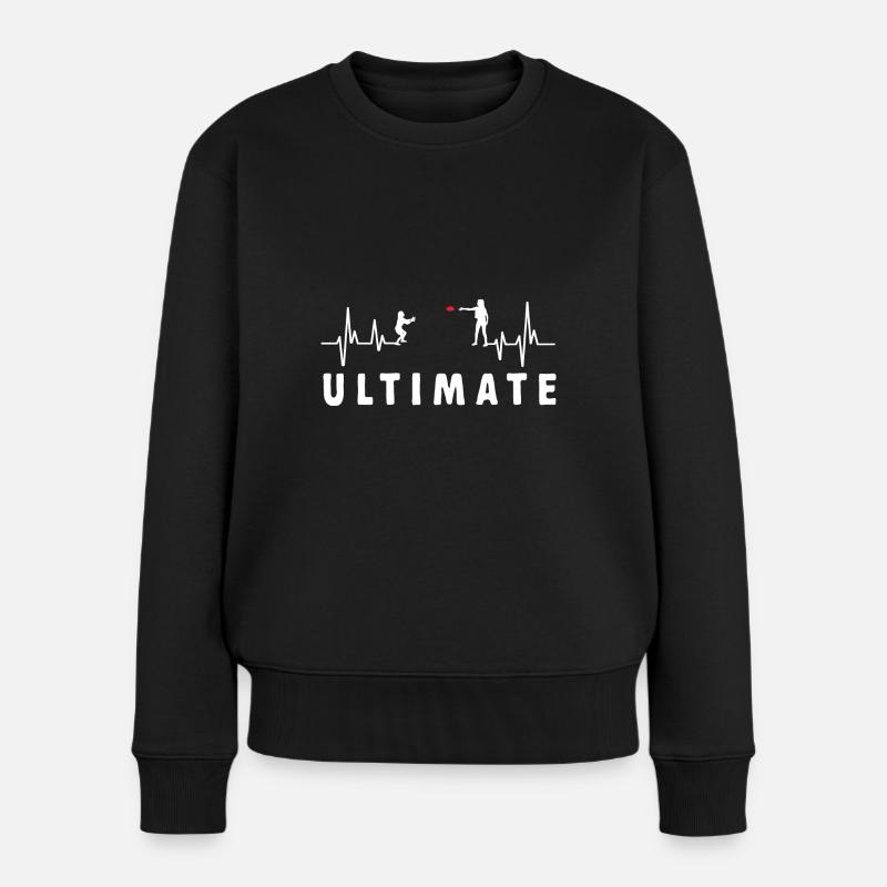 Ultimate Frisbee Wurfscheibe - Frauen Premium Bio Pullover - Schwarz