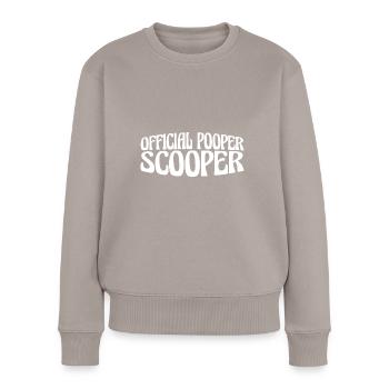 Official Pooper Scooper 62 - Frauen Premium Bio Pullover - Taupe - Vorne - Julia (174cm)