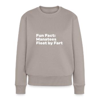 Lamantins Flotter par Fart Drôle Animal Pun Humour - Pull Premium bio Femme - taupe - Devant - Julia (174cm)