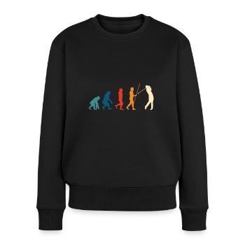 Golf Evolution Golfer Geschenk Golfschläger - Frauen Premium Bio Pullover - Schwarz - Vorne - Julia (174cm)