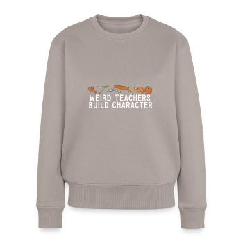 Des enseignants bizarres construisent un personnage à l’école groovy - Pull Premium bio Femme - taupe - Devant - Julia (174cm)