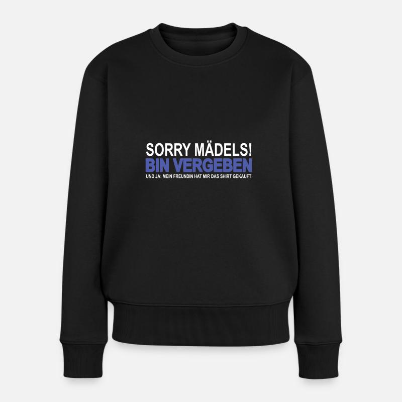 sorry mädels bin vergeben - Frauen Premium Bio Pullover - Schwarz