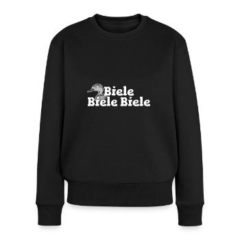 Biele Biele Biele Rufsie mal Meme Ente - Frauen Premium Bio Pullover - Schwarz - Vorne - Julia (174cm)