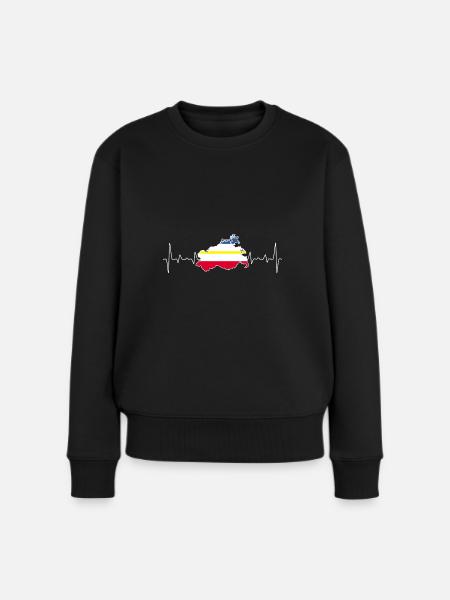 Mecklenburg-Vorpommern Liebe Heimat - Frauen Premium Bio Pullover - Schwarz