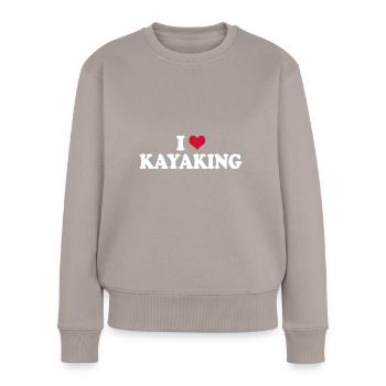 Kajak Kajakfahren J’adore le kayak - Pull Premium bio Femme - taupe - Devant - Julia (174cm)