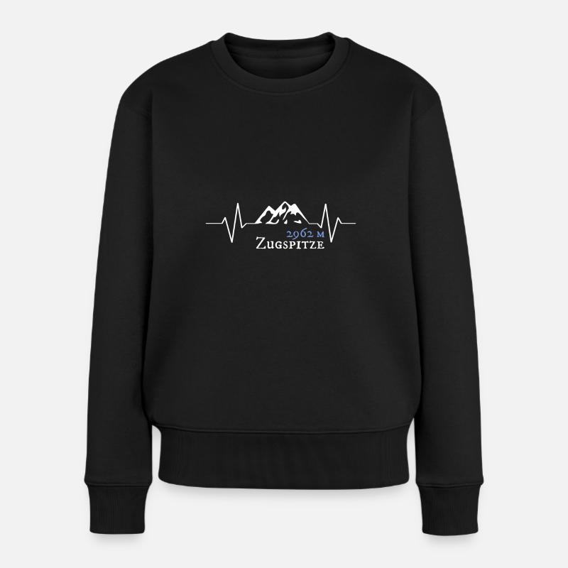 Höhe Zugspitze Souvenir - Frauen Premium Bio Pullover - Schwarz