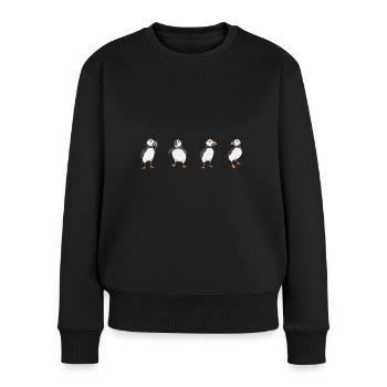 Papageientaucher Puffin Alkenvögel Lunde - Frauen Premium Bio Pullover - Schwarz - Vorne - Julia (174cm)
