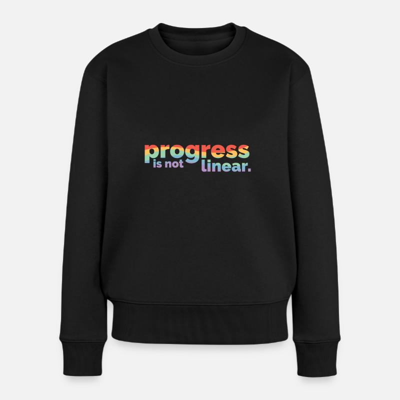 ABA Therapist Progress Is Not Linear Behavioral - Frauen Premium Bio Pullover - Schwarz