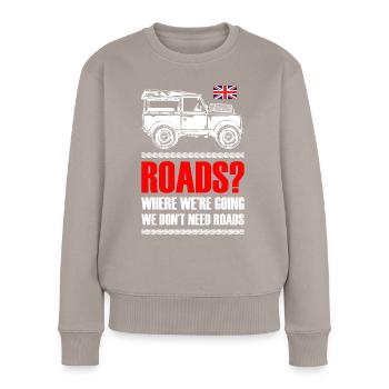 Landy and Driver - Frauen Premium Bio Pullover - Taupe - Vorne - Julia (174cm)