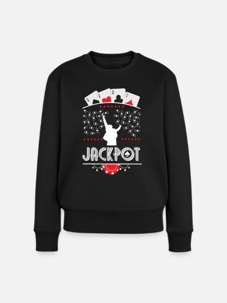 Poker Jackpot - Frauen Premium Bio Pullover - Schwarz