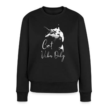 British Shorthair Cat Gift - Cat Vibes Only - Pull Premium bio Femme - noir - Devant - Julia (174cm)