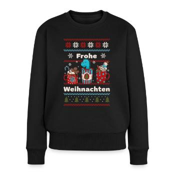 Dino Weihnachten Dinosaurier - Mode für Kinder - Frauen Premium Bio Pullover - Schwarz - Vorne - Julia (174cm)