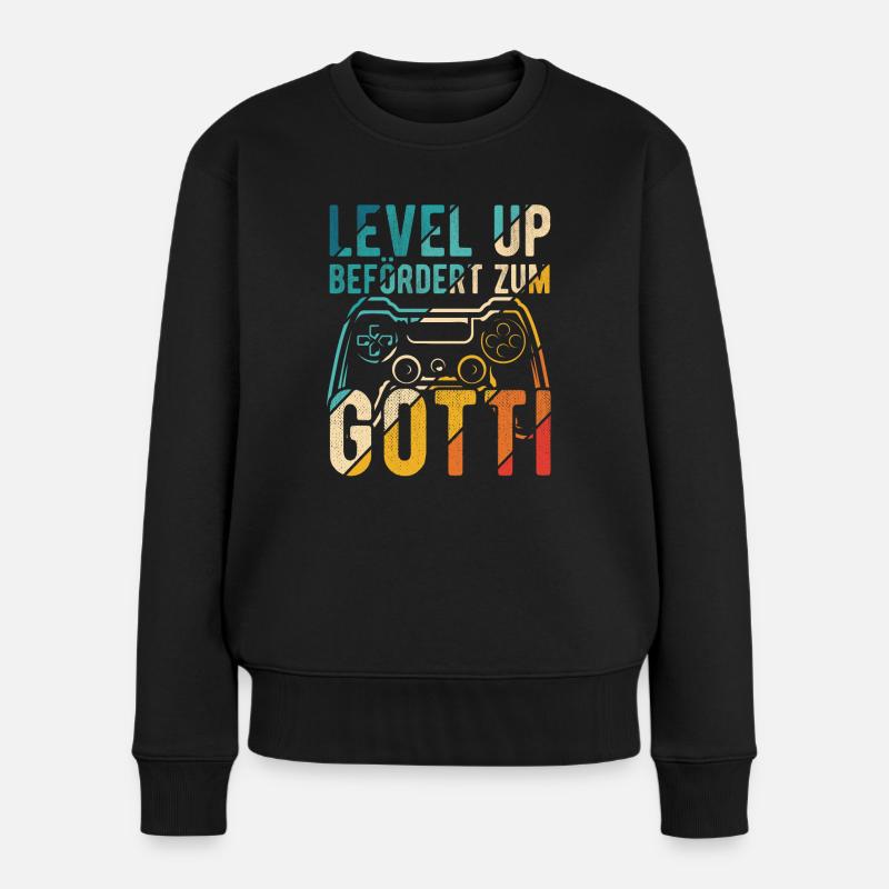 Gotti Fragen Gotti werden - Frauen Premium Bio Pullover - Schwarz