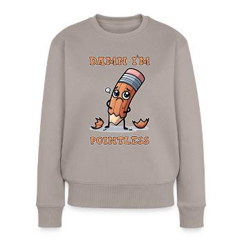Damn I'm pointless - Women's Premium Organic Jumper - taupe - Front - Julia (174cm)