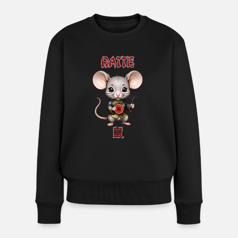 Ratte - chinesisches Sternzeichen - Astrologie - Frauen Premium Bio Pullover - Schwarz