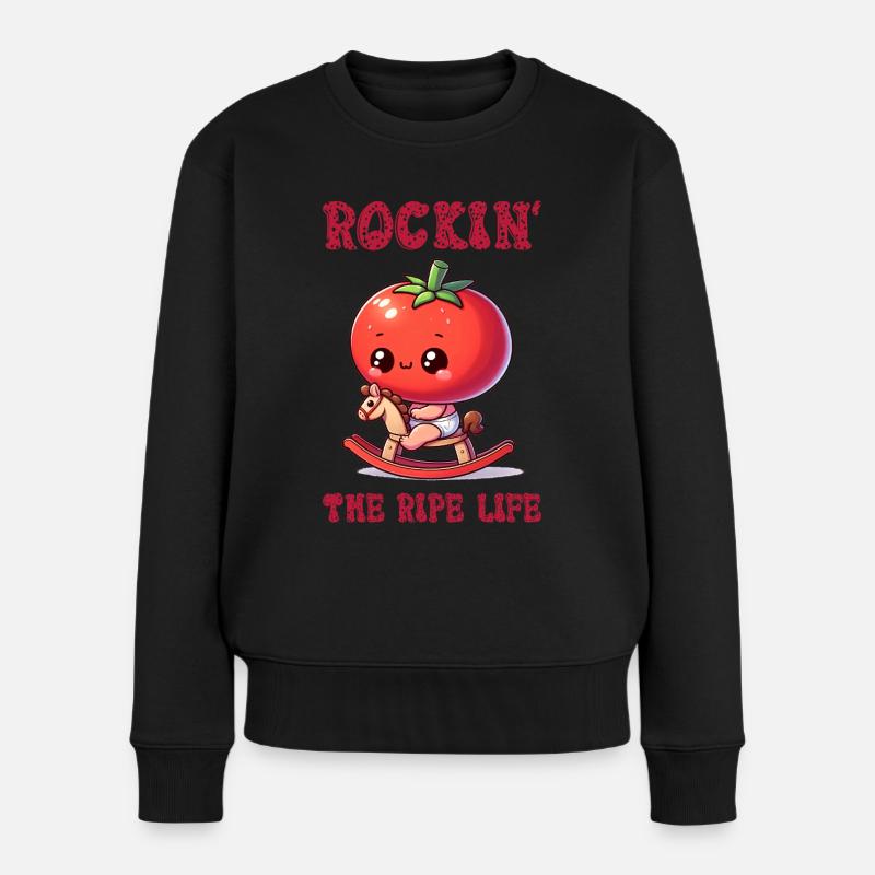 Rockin' the ripe life - Frauen Premium Bio Pullover - Schwarz