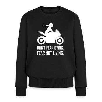 Motocycliste motarde sens de la vie Sportbike - Pull Premium bio Femme - noir - Devant - Julia (174cm)