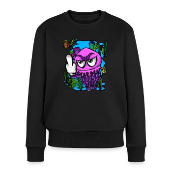 Méduse méduse du majeur Méduse - Pull Premium bio Femme - noir - Devant - Julia (174cm)