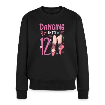 Ballettschuhe Tanzballerina 12 Ballett Geburtstag - Frauen Premium Bio Pullover - Schwarz - Vorne - Julia (174cm)