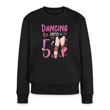 Ballettschuhe tanzende Ballerina 5 Ballett Geburtstag - Frauen Premium Bio Pullover - Schwarz - Vorne - Julia (174cm)