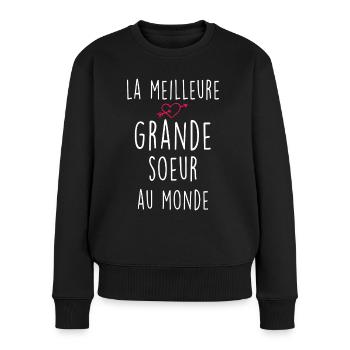 Ma Soeur A Moi Je L'Aime - Pull Premium bio Femme - noir - Devant - Julia (174cm)