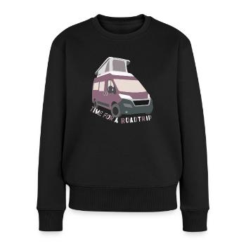 Roadtrip Time - Frauen Premium Bio Pullover - Schwarz - Vorne - Julia (174cm)