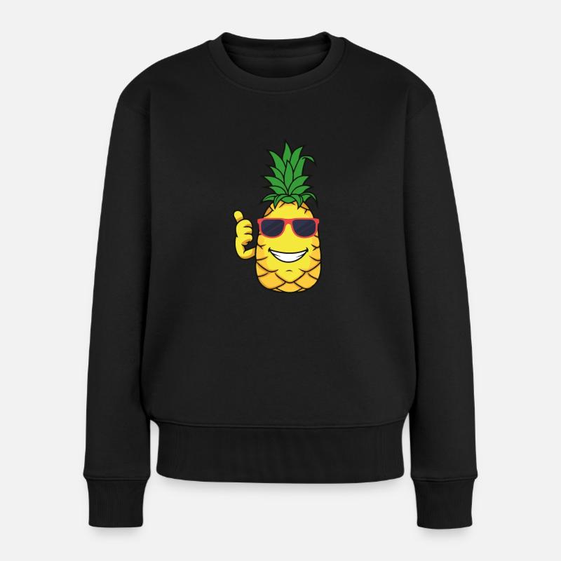 Pineapple - Frauen Premium Bio Pullover - Schwarz