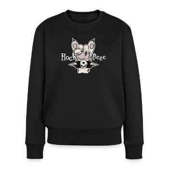 Rock Mieze, Hardrock, Katze, Katzenmama Geschenk - Frauen Premium Bio Pullover - Schwarz - Vorne - Julia (174cm)