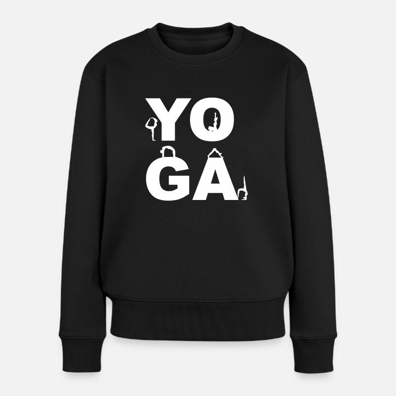 Yoga - Frauen Premium Bio Pullover - Schwarz