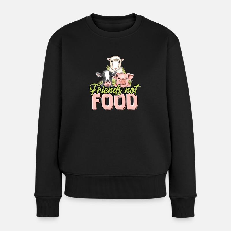Tiere sind Freunde und nicht Nahrung - Vegan Vegetarier - Frauen Premium Bio Pullover - Schwarz