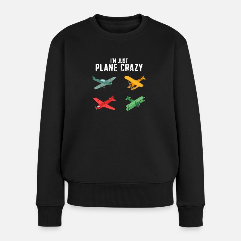 Ich bin einfach verrückt nach Flugzeugen - Flugzeug der Luftfahrt - Frauen Premium Bio Pullover - Schwarz