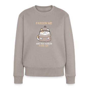 Verzeihen Sie mir, aaron schnurren. Sir - Tiger Streifen - Frauen Premium Bio Pullover - Taupe - Vorne - Julia (174cm)