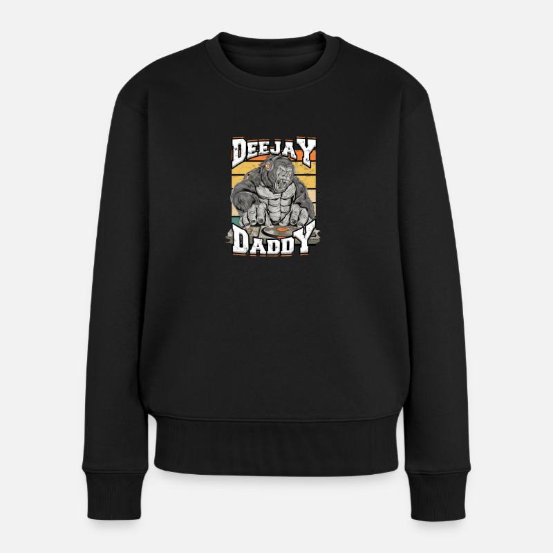 Deejay Daddy - Vinyl - Frauen Premium Bio Pullover - Schwarz