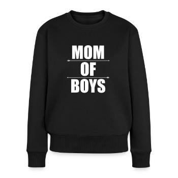 Mom Of Boys - Women's Premium Organic Jumper - black - Front - Julia (174cm)
